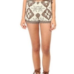 Free People Dalia Dream Shorts Size 4 in Antique Combo Neutrals
